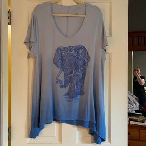 Disney Animal Kingdom Yak n Yeti Sharkbite Blue Top